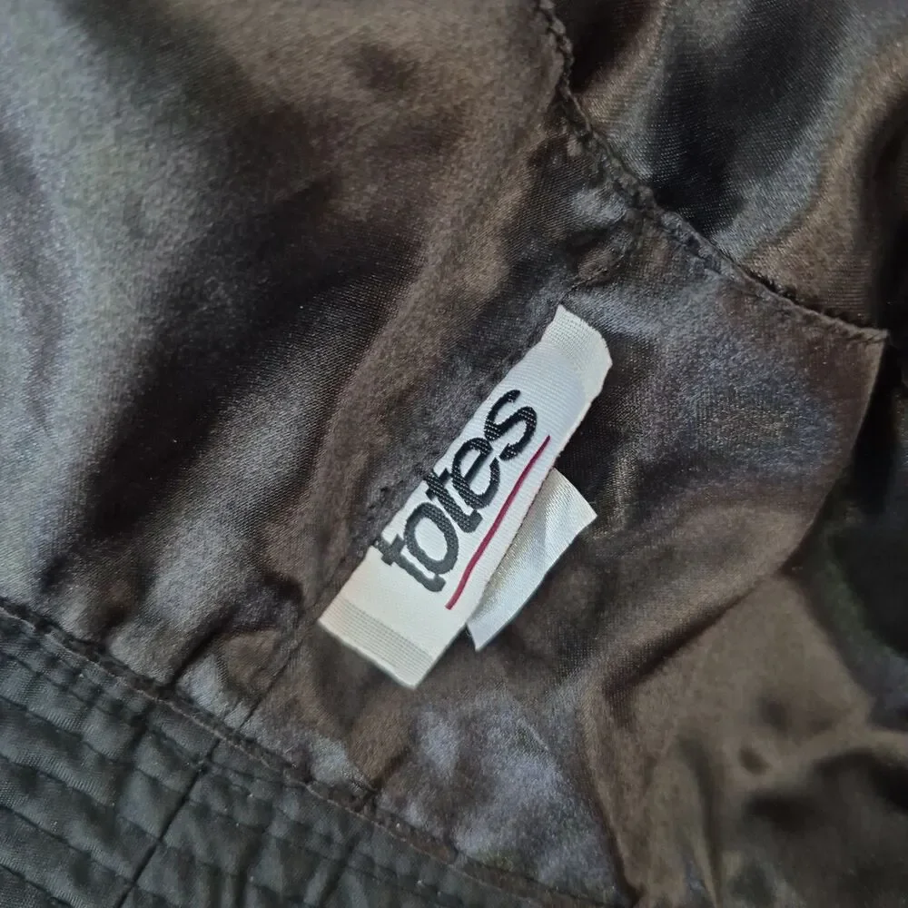 Totes Black Logo Reversible Water Resistant Bucket Hat Womens One Size